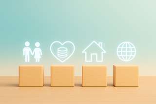 Foto: Icons zu Personen, Herz, Haus und Globus